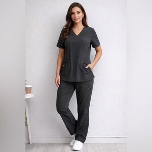 SCRUBSTAR Women's Gray Scrubs 2pcs Set Size XS